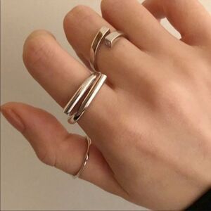 NEW SET 925 Sterling Silver Minimalist  Rings